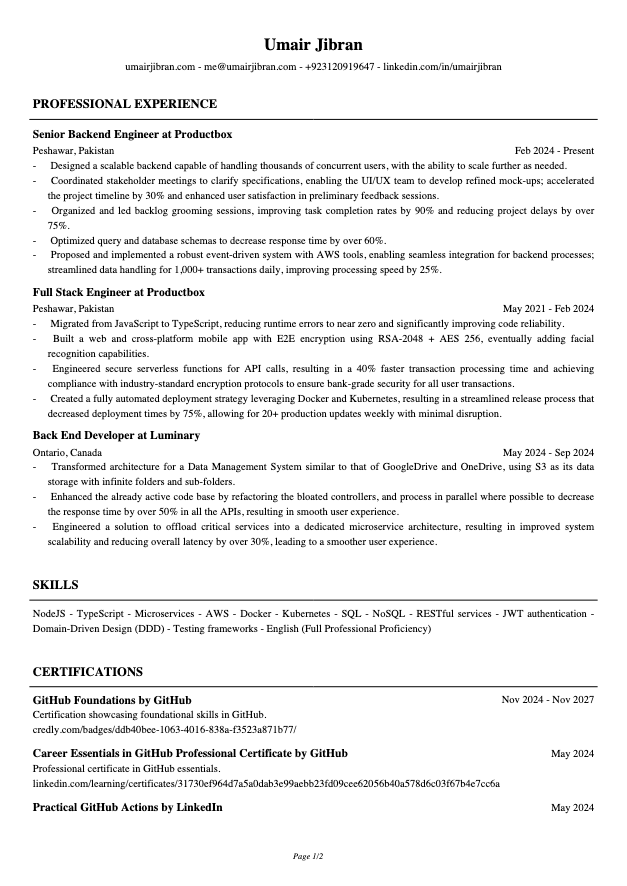 Resume Template